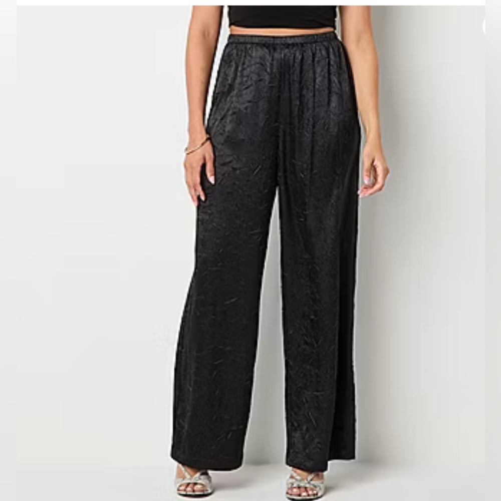 BOLD elements Textured Black Women's Trousers - Picture 1 of 7